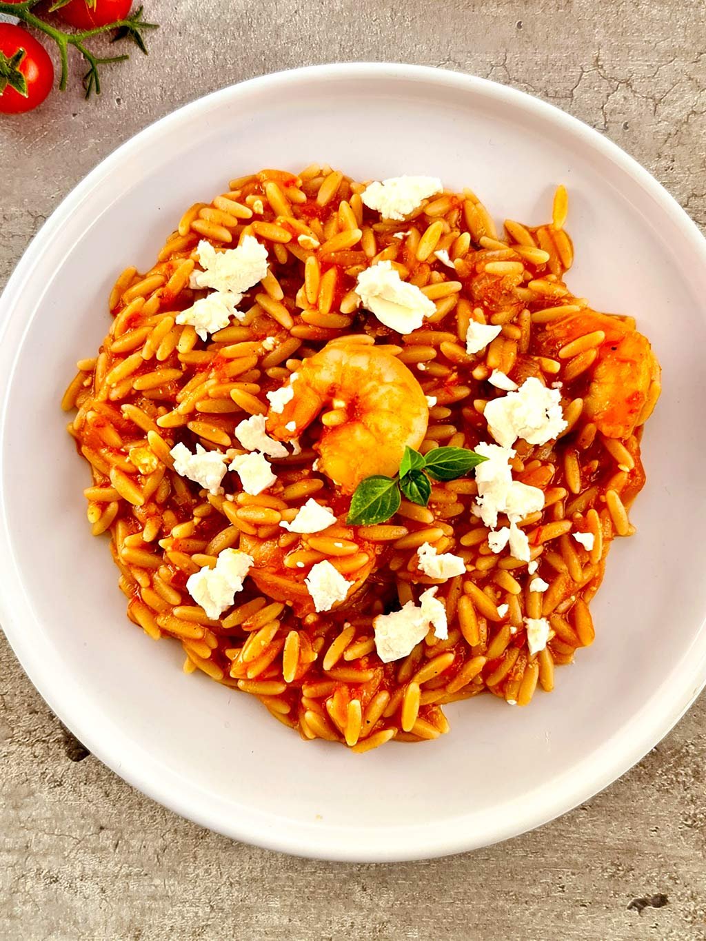 Greek Kritharoto with Shrimps and Feta Pasta